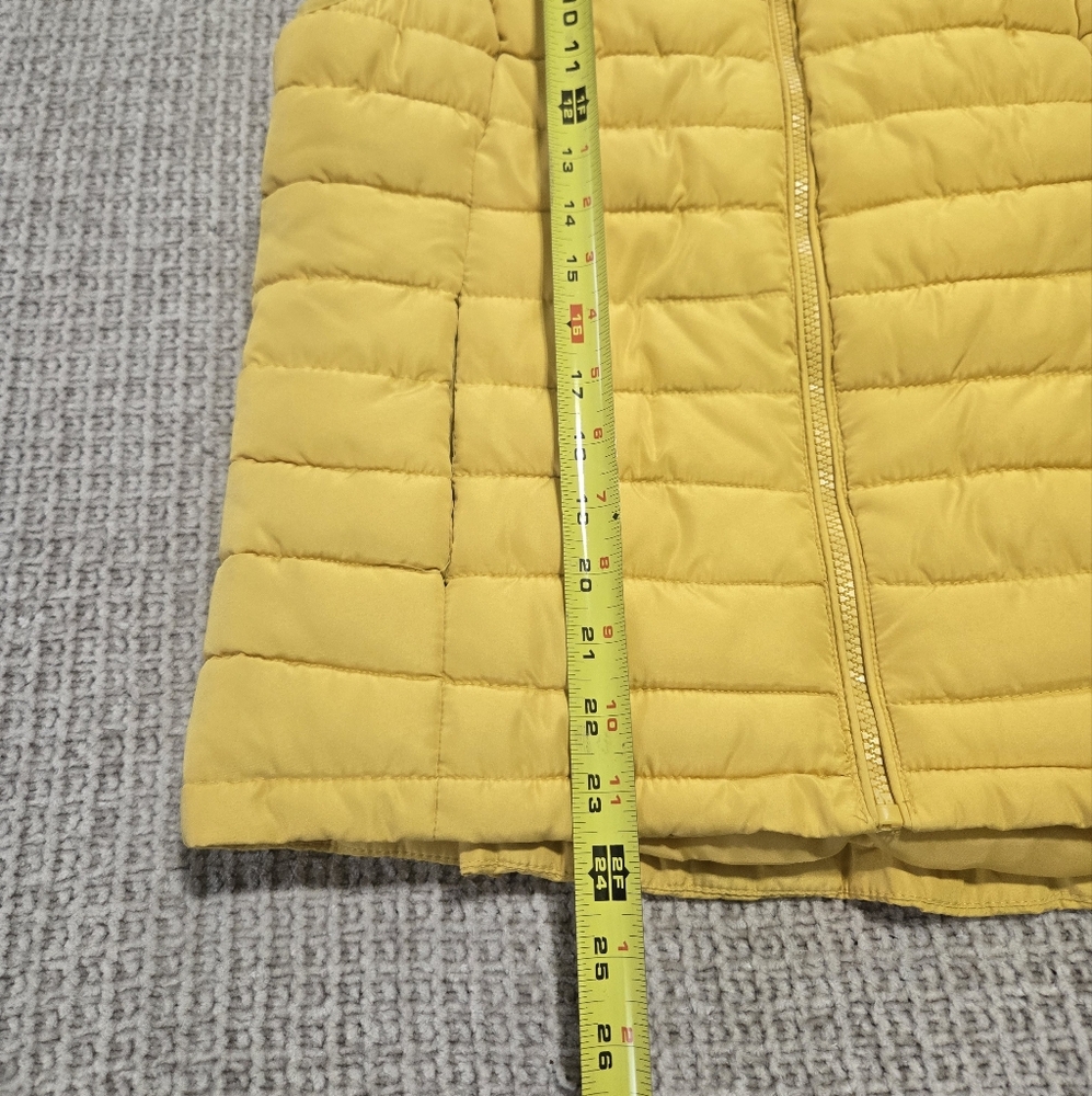 Ruff and Hewn Yellow Quilted Vest with Patterned Collar Women's Size Medium - Picture 7 of 8